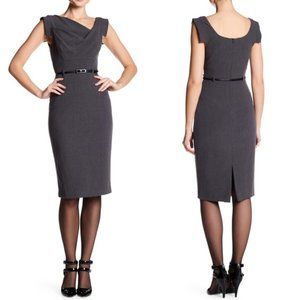 Black Halo Jackie O Sheath Dress Charcoal
